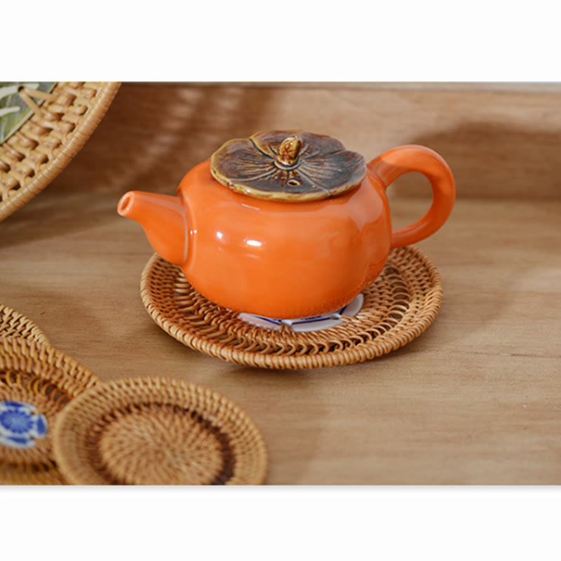 Posavasos de cerámica con estampado de flores, tapete para taza de té