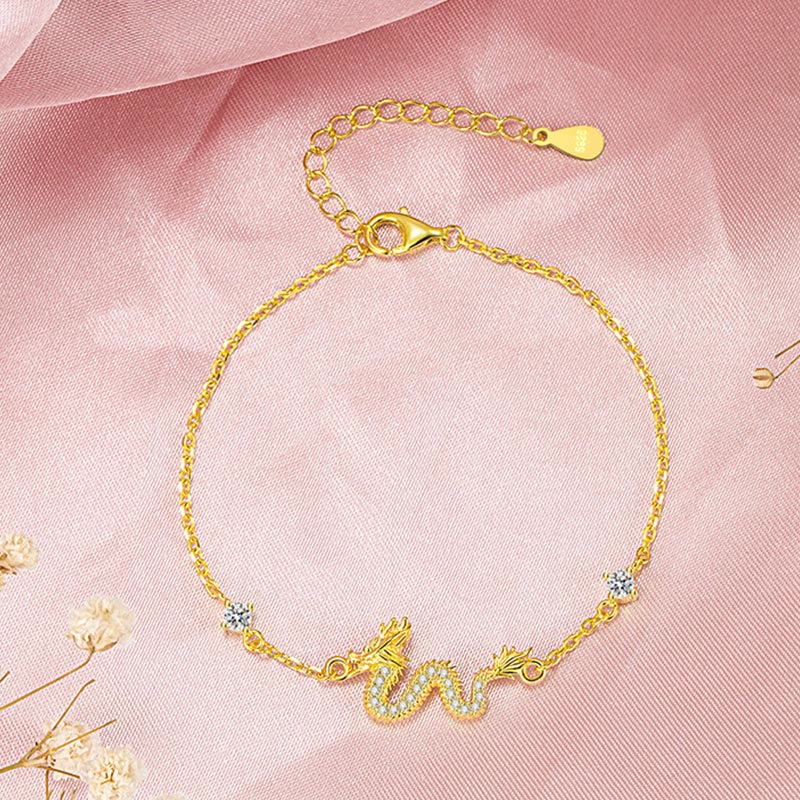 Pulsera de cadena de cuerda roja de la suerte del dragón dorado del Año del Dragón de Plata de Ley 925 con Buddha Stones - image 12