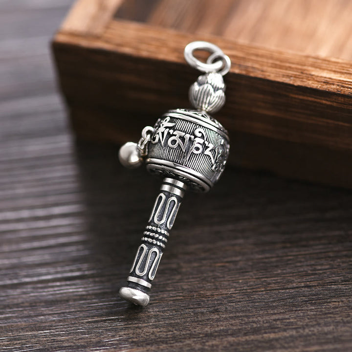 Colgante de collar giratorio con Buddha Stones , Om Mani Padme Hum tibetano, rueda de oración, sabiduría de loto - image 3