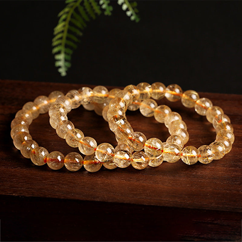 Pulsera de protección de bendición de citrino natural de Buddha Stones