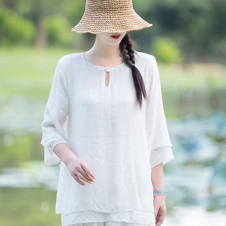 Conjunto de ropa de práctica matutina espiritual Zen para meditación y oración de Tai Chi, conjunto para mujer - image 12