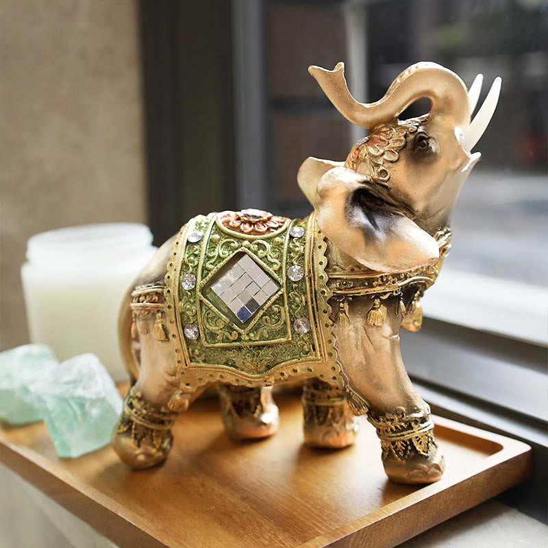 Estatua de elefante verde Feng Shui de la suerte, Buddha Stones , escultura, estatuilla de riqueza, regalo, decoración del hogar