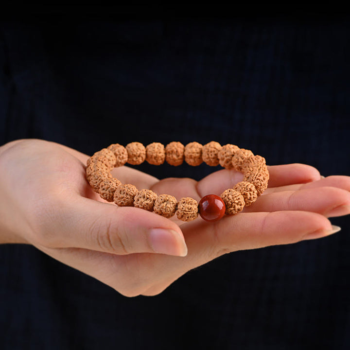 Buddha Stones Tíbet Rudraksha Bodhi Semilla Riqueza Pulsera auspiciosa