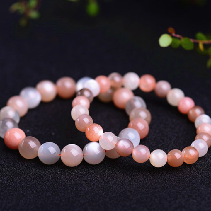 Pulsera positiva de riqueza de piedra lunar natural