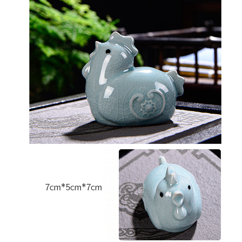 Buddha Stones zodiaco chino riqueza cerámica té mascota hogar estatuilla decoración