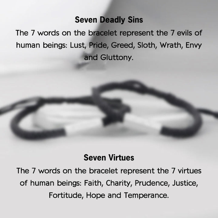 Pulsera de hilo trenzado Seven Deadly Sins Seven Virtues