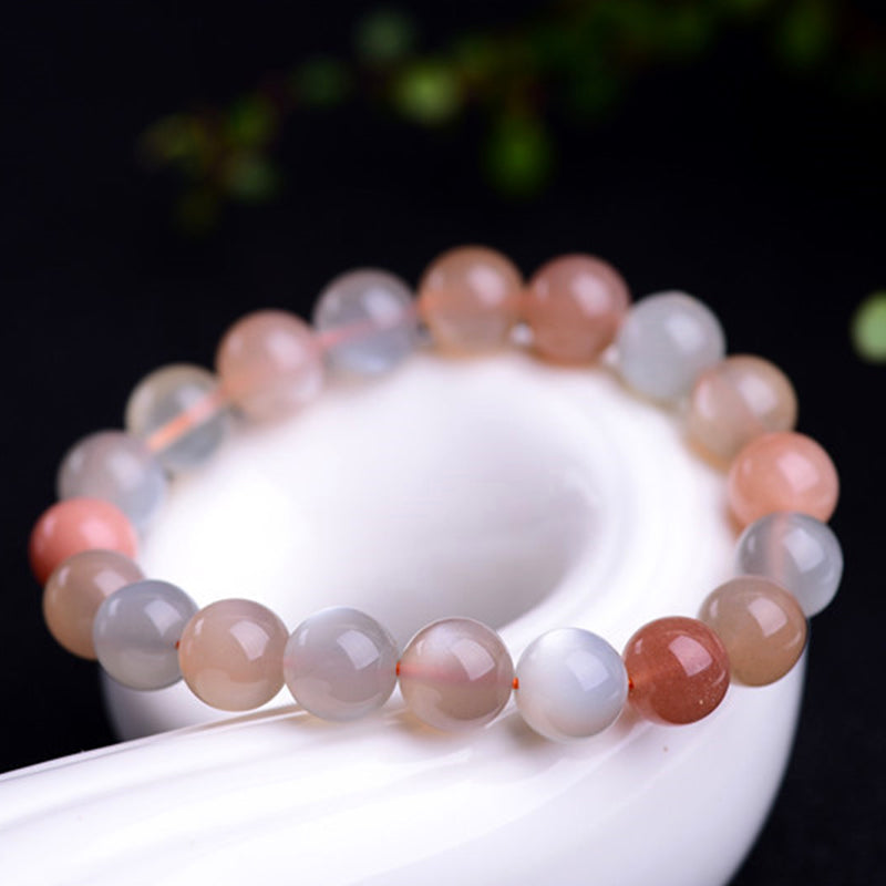 Pulsera positiva de riqueza de piedra lunar natural