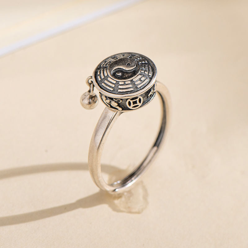 Anillo giratorio de cobre y riqueza y suerte Yin Yang