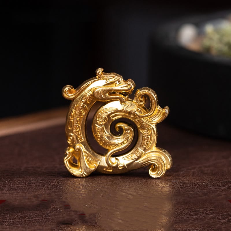 Quemador de incienso pequeño de aleación de Zinc con diseño de dragón auspicioso de Buddha Stones