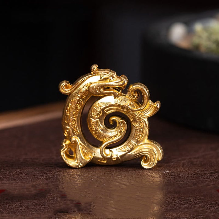 Quemador de incienso pequeño de aleación de Zinc con diseño de dragón auspicioso de Buddha Stones