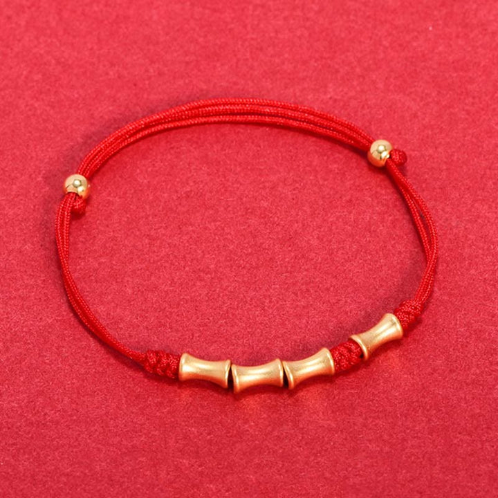 Pulsera trenzada de la suerte con diseño de bambú de plata de ley 925 con Buddha Stones