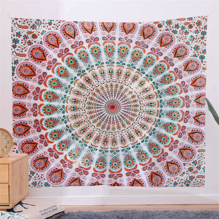 Tapiz con diseño de Mandala bohemio para colgar en la pared, arte de pared, enfoque creativo, decoración para sala de estar y hogar