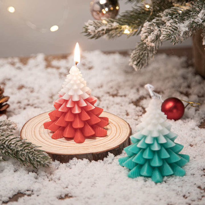 Regalo de vela de cera de soja perfumado árbol de Navidad para amigos de la familia