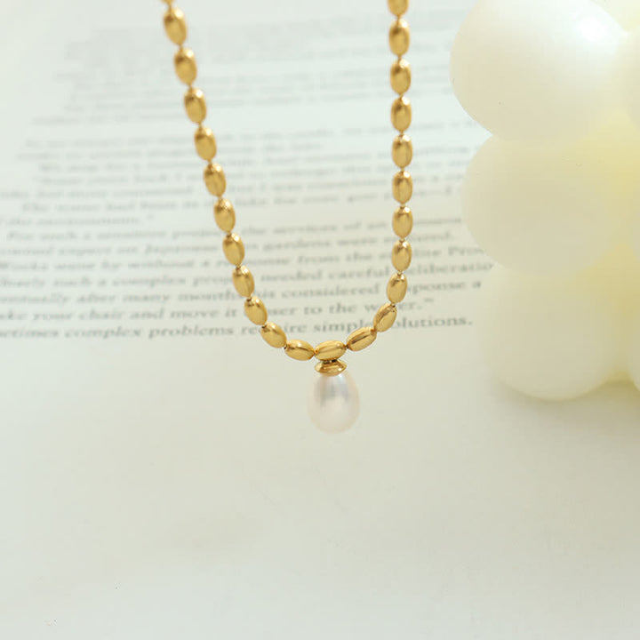 Colgante de collar de paz con cuentas de perlas