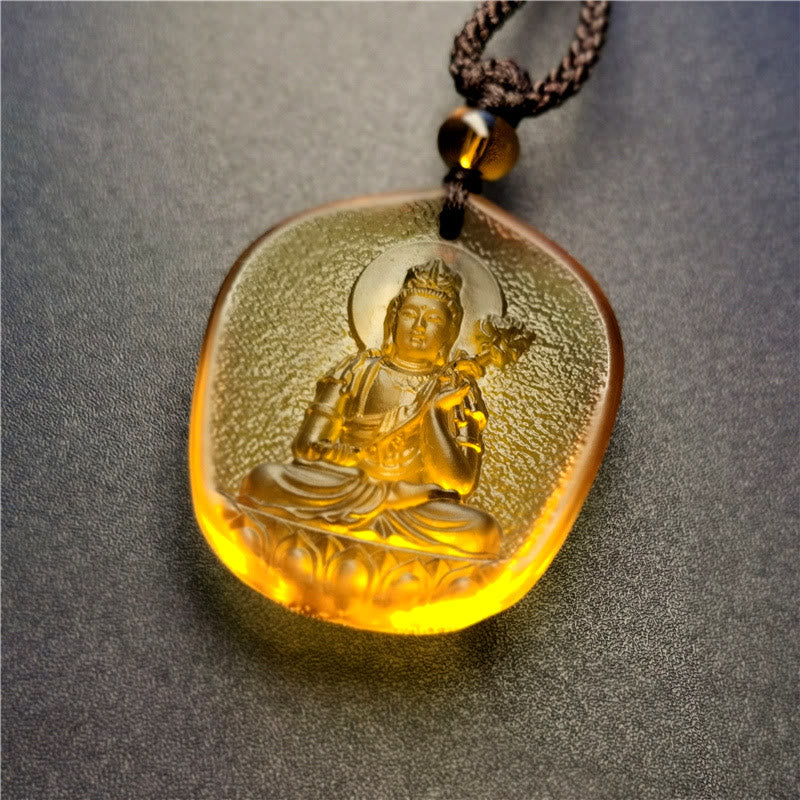 Buddha Stones zodiaco chino Buda Natal bendición Liuli cristal compasión COLLAR COLGANTE - Bodhisattva Mahasattva Caballo - image 8