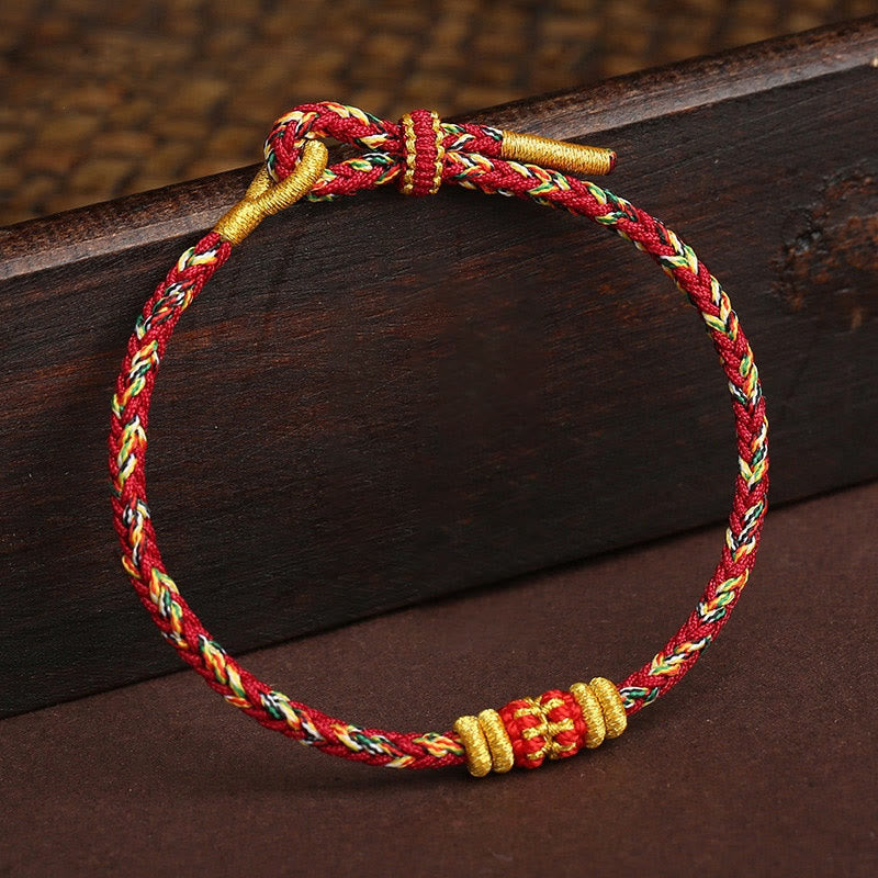 Pulsera trenzada de la suerte con nudo King Kong y cuerda colorida hecha a mano con Buddha Stones - image 0