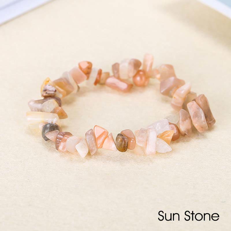 Pulsera calmante de calidez de piedra de cristal de forma irregular natural - Piedra solar (circunferencia de la muñeca: 15-18 cm) - image 33