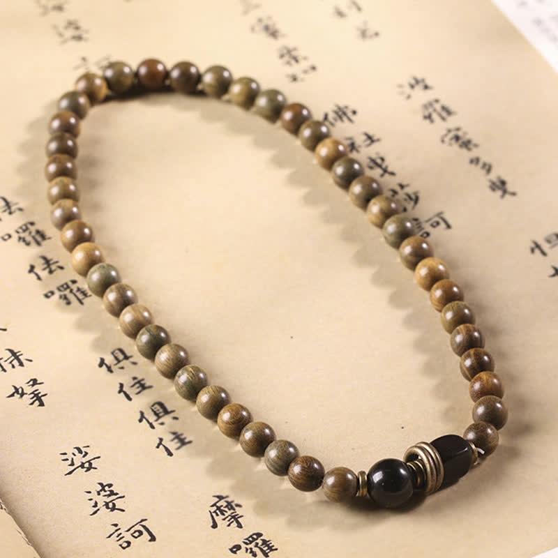 Pulsera de paz calmante de cristal de sándalo verde tibetano