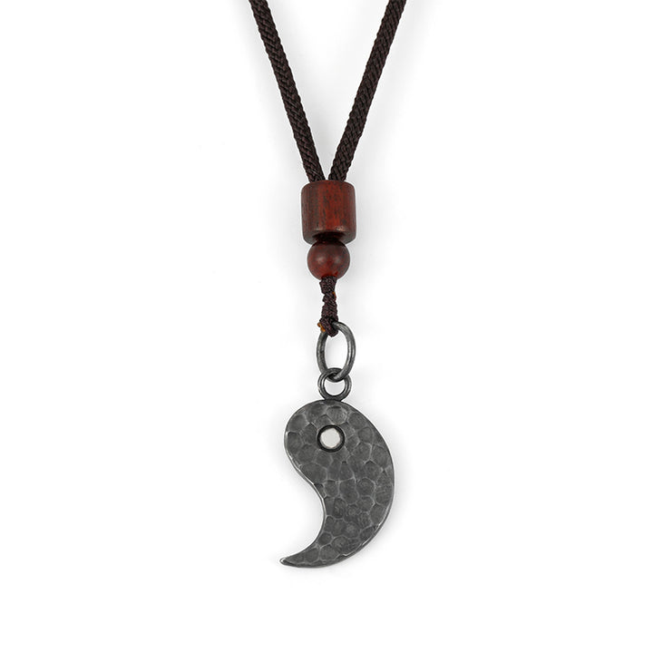 Collar con colgante de armonía Yin Yang de plata de ley 990 con Buddha Stones - Yin - image 6