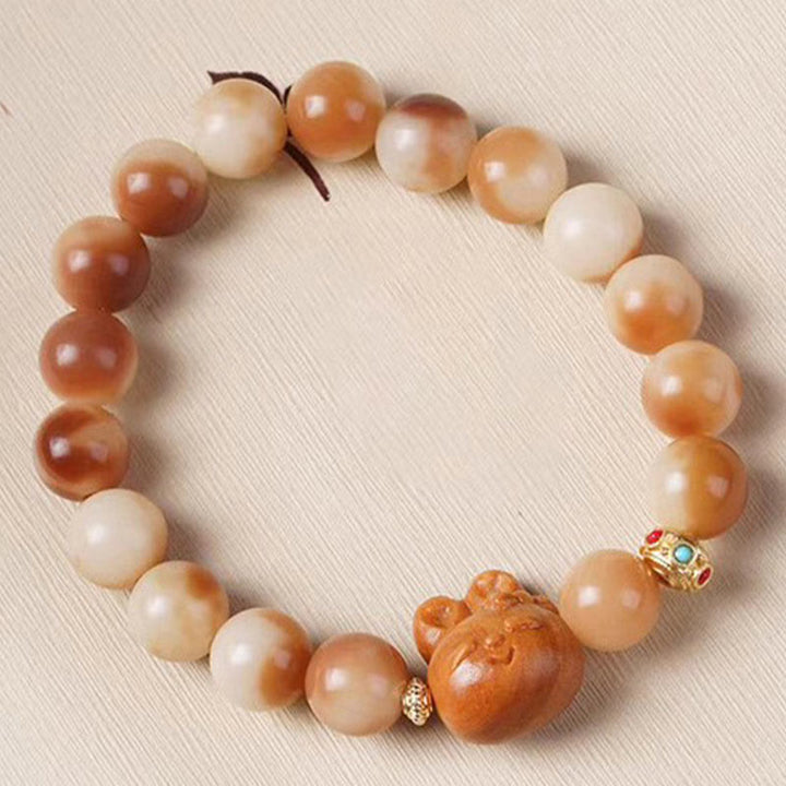 Pulsera de la paz del conejo encantador de la semilla de Bodhi natural de las Buddha Stones