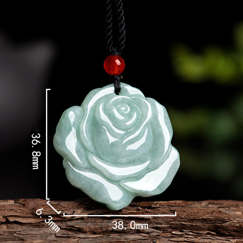 Collar con colgante de cadena con Buddha Stones, diseño de loto, Jade, abundancia y prosperidad
