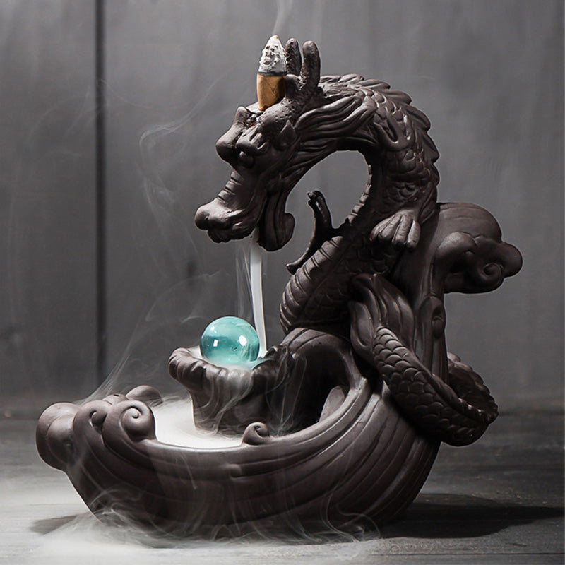 Quemador de incienso con protección de dragón tibetano, Buddha Stones , decoración