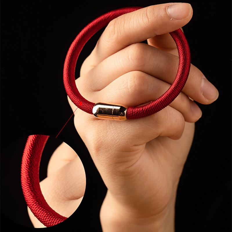 Pulsera trenzada con hebilla magnética hecha a mano con nudo King Kong tibetano de Buddha Stones