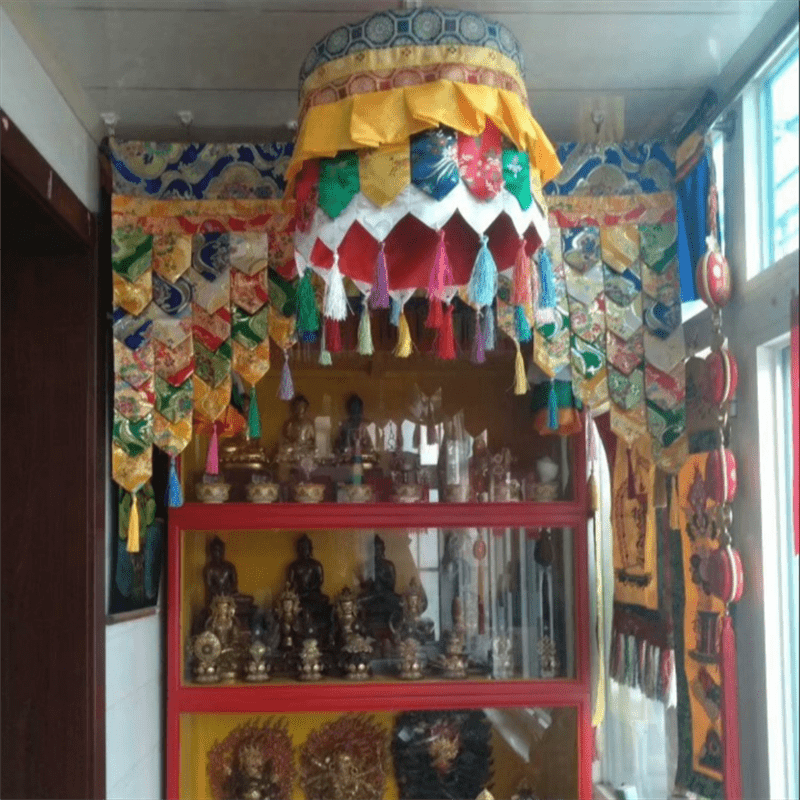 Cortina colgante tibetana de cinco colores, cortina de meditación curativa para altar de oración