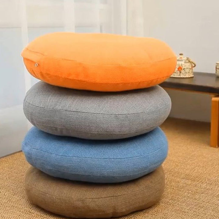 Cojín de lino con diseño simple de loto y Buddha Stones para meditación, decoración para el hogar y la sala de estar.