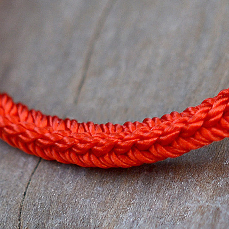 Pulsera de cuerda trenzada con protección de nudo de paz de ocho hilos hecha a mano tibetana con Buddha Stones