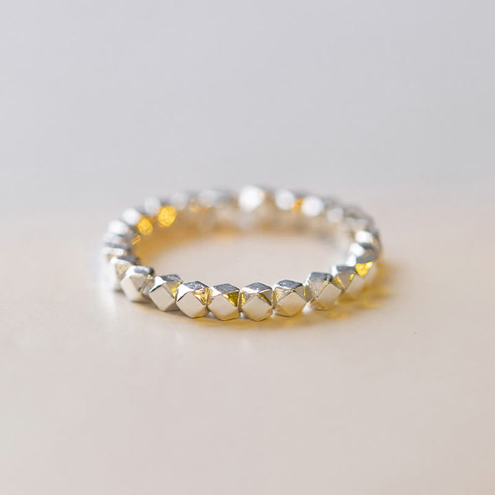 Anillo de bendición con cuentas de plata de ley 925
