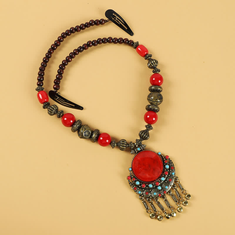 Accesorios para el cabello con borlas y cuentas retro tibetanas - image 3