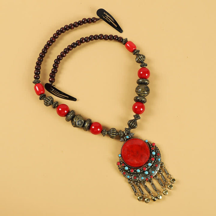 Accesorios para el cabello con borlas y cuentas retro tibetanas - image 3