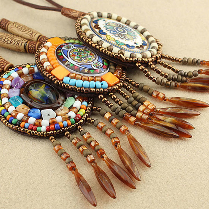 Colgante de collar de creatividad con cuentas de patrón de mandala de Buddha Stones - image 11