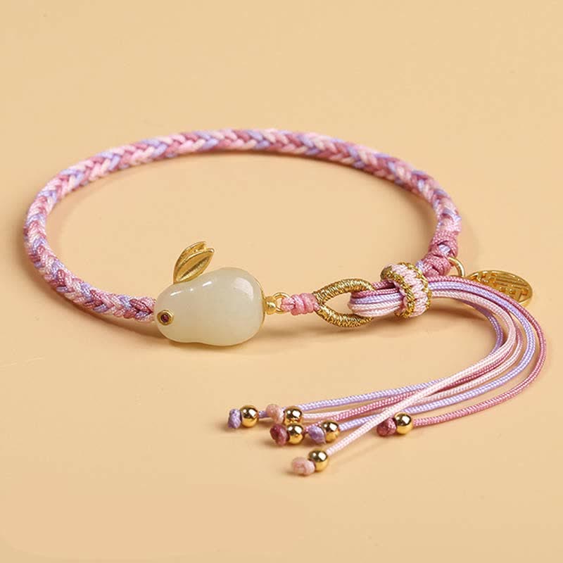 Pulsera trenzada de protección de cuerda de suerte con nudo de reencarnación