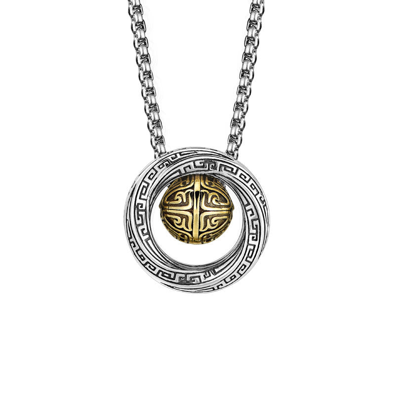 Colgante de collar de riqueza de cobre con cuentas de la suerte Mobius de Buddha Stones