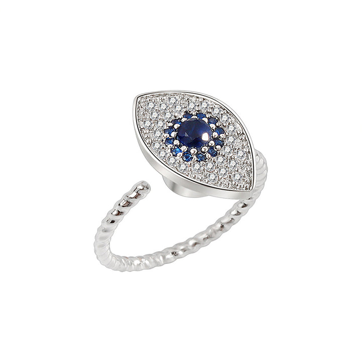 Anillo giratorio de plata de ley 925 con protección contra el mal de ojo