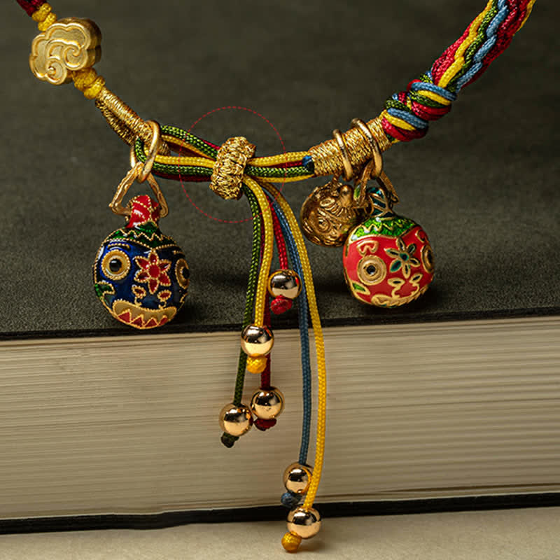 Pulsera de cuerda colorida con nudo de reencarnación de la suerte de la familia de la bestia tragadora de oro con Buddha Stones